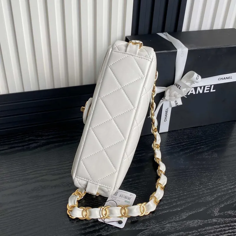 Chanel AS5176 Klapková taška 24K jehněčí kůže bílá