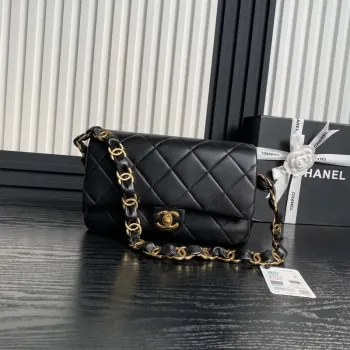 Chanel AS5176 Klopový kabelka 24K Černá