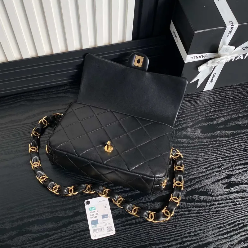 Chanel AS5176 Klopový kabelka 24K Černá