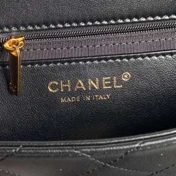 Chanel AS5176 Klopový kabelka 24K Černá