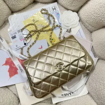 Chanel 25S Flap Zlatá Kůže Jehněčí Taška AP5485 zlatá