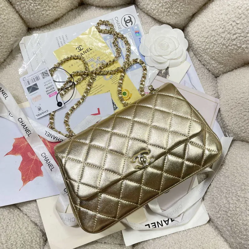 Chanel 25S Flap Zlatá Kůže Jehněčí Taška AP5485 zlatá