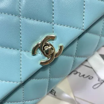 Chanel AP4592 25S Mini Flap jezero modrá jehněčí kůže zlato