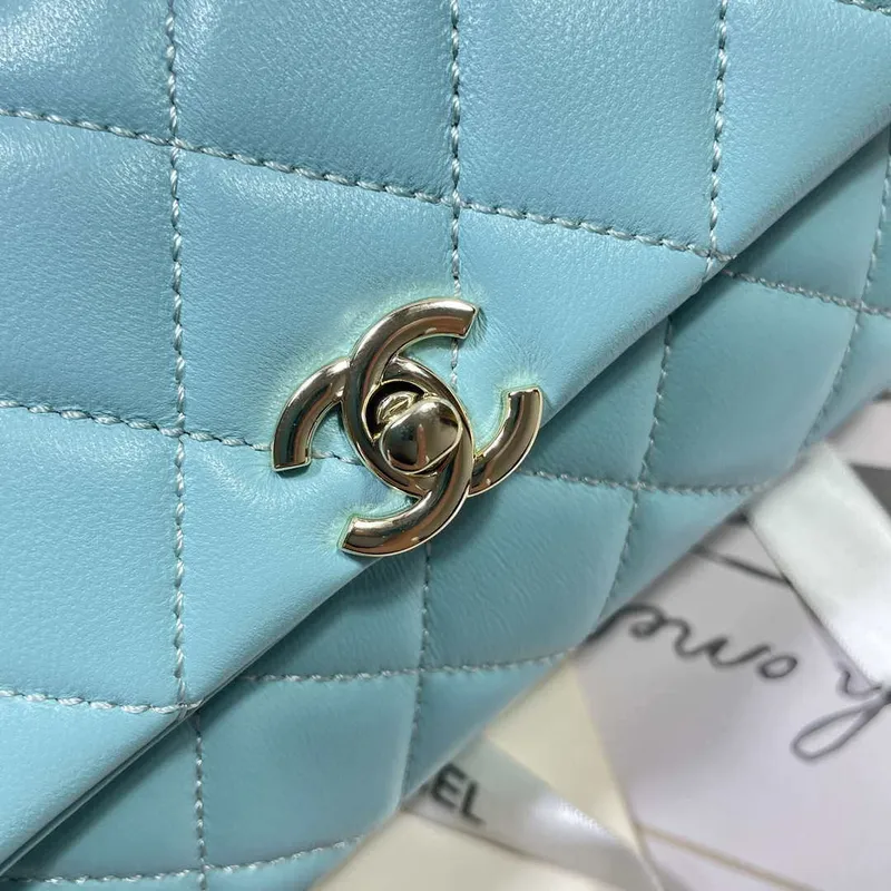 Chanel AP4592 25S Mini Flap jezero modrá jehněčí kůže zlato
