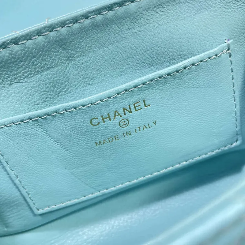 Chanel AP4592 25S Mini Flap jezero modrá jehněčí kůže zlato