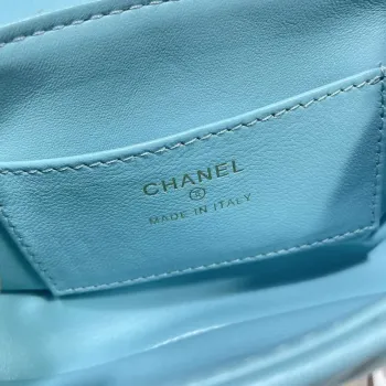 Chanel AP4593 25S Mini Flap jezero modrá jehněčí kůže se zlatem