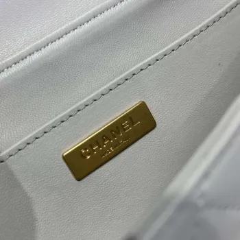 Chanel 25P AS5356 Střední kabelka s klopou a horním držadlem šedá jehněčí kůže