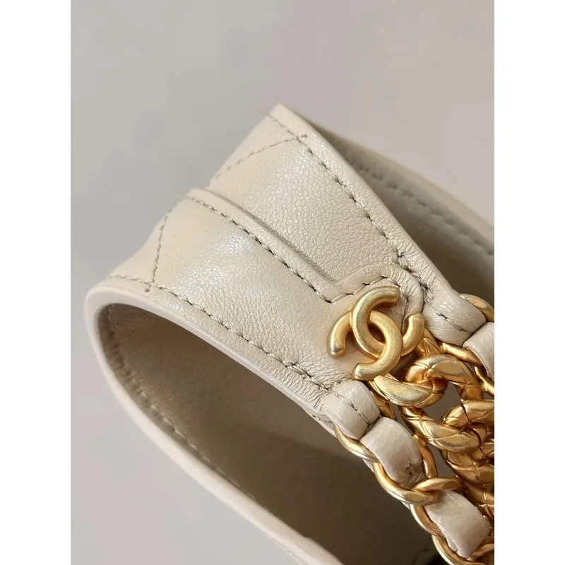 Chanel 25SS AS5403 Hobo Kabelka Lesklá jehněčí kůže & Zlatý tón kovu Meruňková