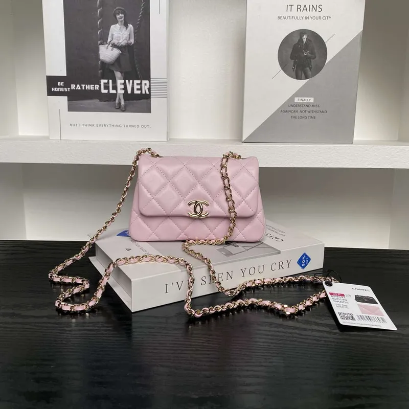 Chanel AP4593 25S Mini Flap jehněčí kůže růžové zlato