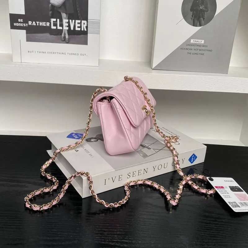 Chanel AP4593 25S Mini Flap jehněčí kůže růžové zlato