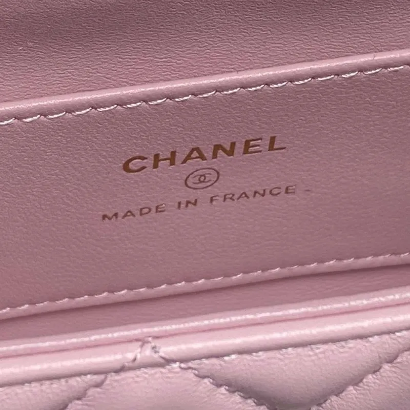 Chanel AP4593 25S Mini Flap jehněčí kůže růžové zlato