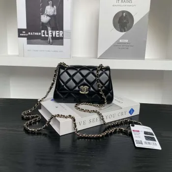 Chanel AP4593 25S Mini Flap jehněčí kůže černá zlato