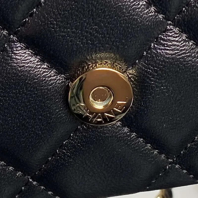 Chanel AP4593 25S Mini Flap jehněčí kůže černá zlato