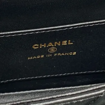 Chanel AP4593 25S Mini Flap jehněčí kůže černá zlato