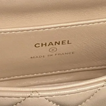 Chanel AP4593 25S Mini Flap jehněčí kůže meruňková zlatá