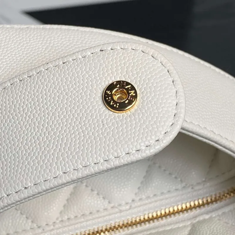 Chanel AP4584 25S Pouch Grained Purple Calfskin Imitation Pearl Gold