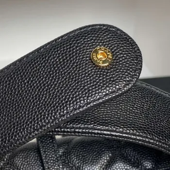 Chanel AP4584 25S Pouch Grained Black Calfskin Imitation Pearl Gold