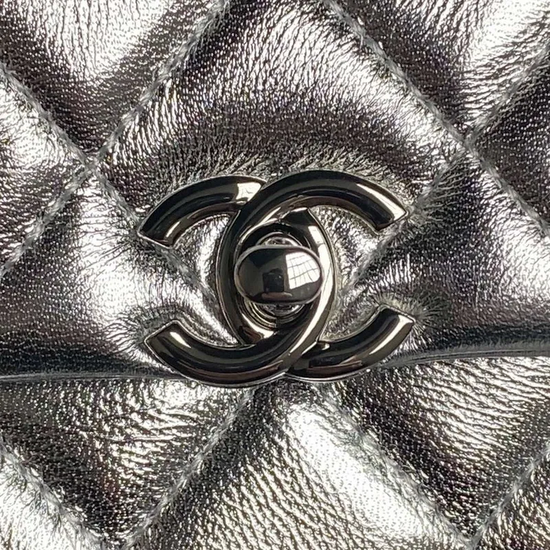 Chanel AP4592 25S Mini Flap Lambskin Stříbrná