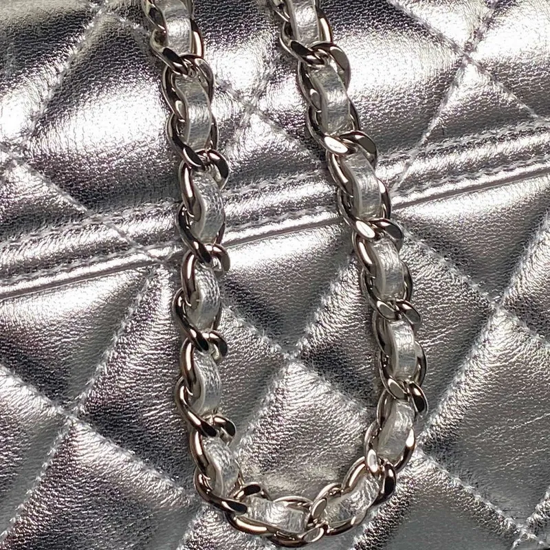 Chanel AP4592 25S Mini Flap Lambskin Stříbrná