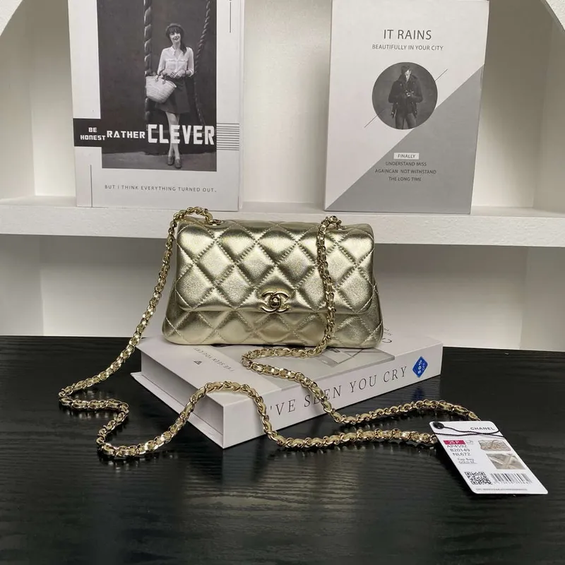 Chanel AP4592 25S Mini Flap jehněčí kůže zlato