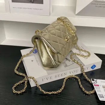 Chanel AP4592 25S Mini Flap jehněčí kůže zlato