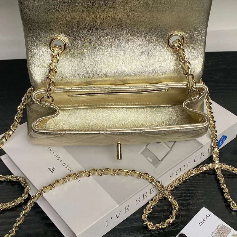 Chanel AP4592 25S Mini Flap jehněčí kůže zlato