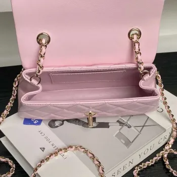 Chanel AP4592 25S Mini Flap jehněčí kůže růžové zlato