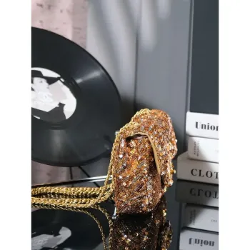 Chanel A09888 Večerní mini šaty s flitry limitovaná edice zlatá bronzová AS4561