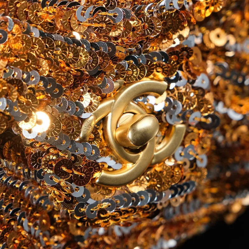 Chanel A09888 Večerní mini šaty s flitry limitovaná edice zlatá bronzová AS4561