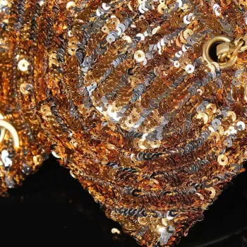 Chanel A09888 Večerní mini šaty s flitry limitovaná edice zlatá bronzová AS4561