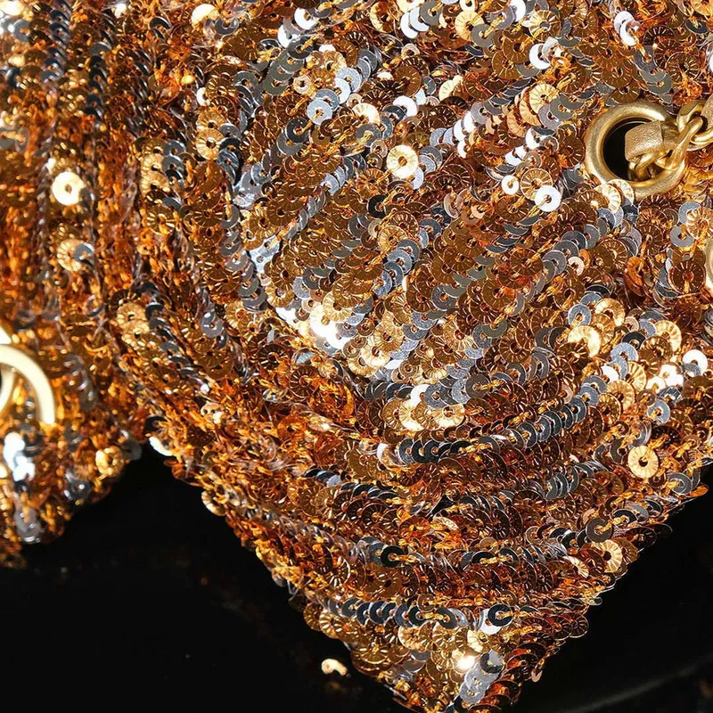 Chanel A09888 Večerní mini šaty s flitry limitovaná edice zlatá bronzová AS4561