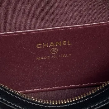 Chanel Ap4515 Kabelka s řetízkem z jehněčí kůže zlatá černá