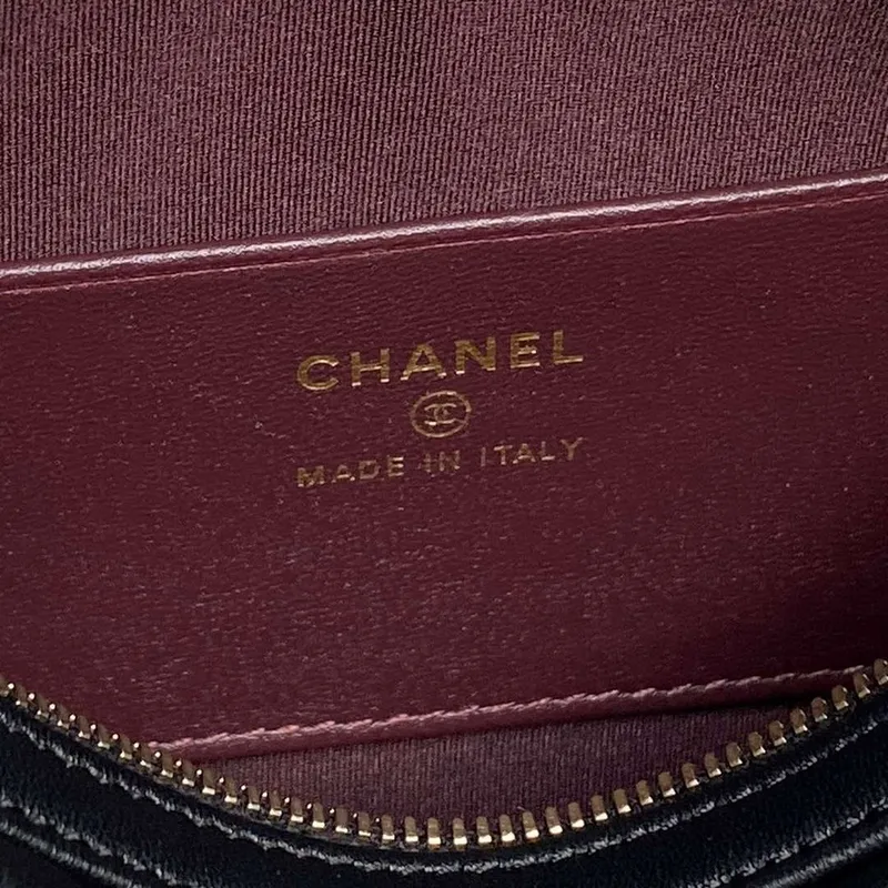 Chanel Ap4515 Kabelka s řetízkem z jehněčí kůže zlatá černá