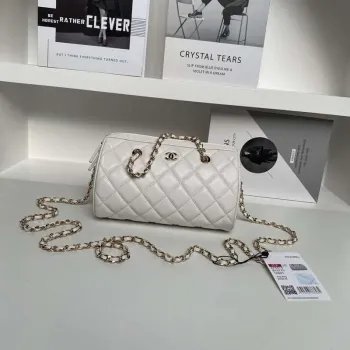 Chanel Ap4515 Kabelka s řetízkem z jehněčí kůže zlatá bílá
