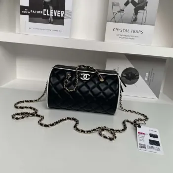Chanel Ap4515 Kabela s řetízkem z jehněčí kůže zlatá černá & bílá
