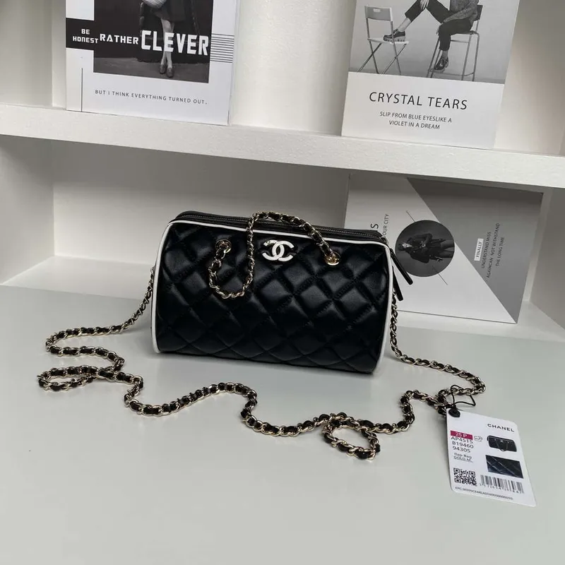 Chanel Ap4515 Kabela s řetízkem z jehněčí kůže zlatá černá & bílá