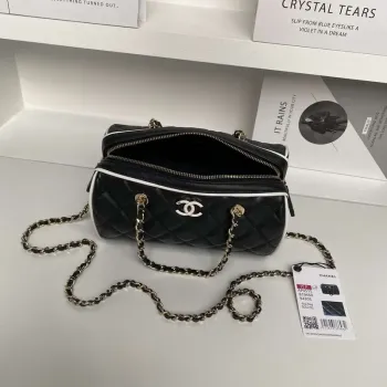 Chanel Ap4515 Kabela s řetízkem z jehněčí kůže zlatá černá & bílá