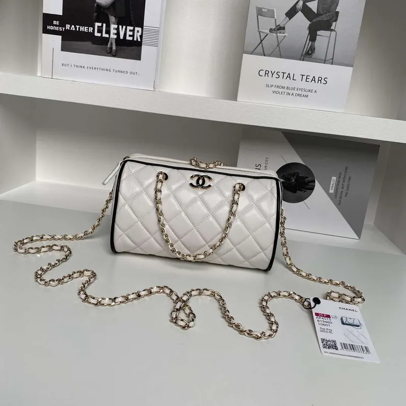 Chanel Ap4515 Kabela s řetízkem z jehněčí kůže zlatá bílá & černá