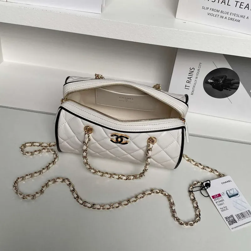 Chanel Ap4515 Kabela s řetízkem z jehněčí kůže zlatá bílá & černá