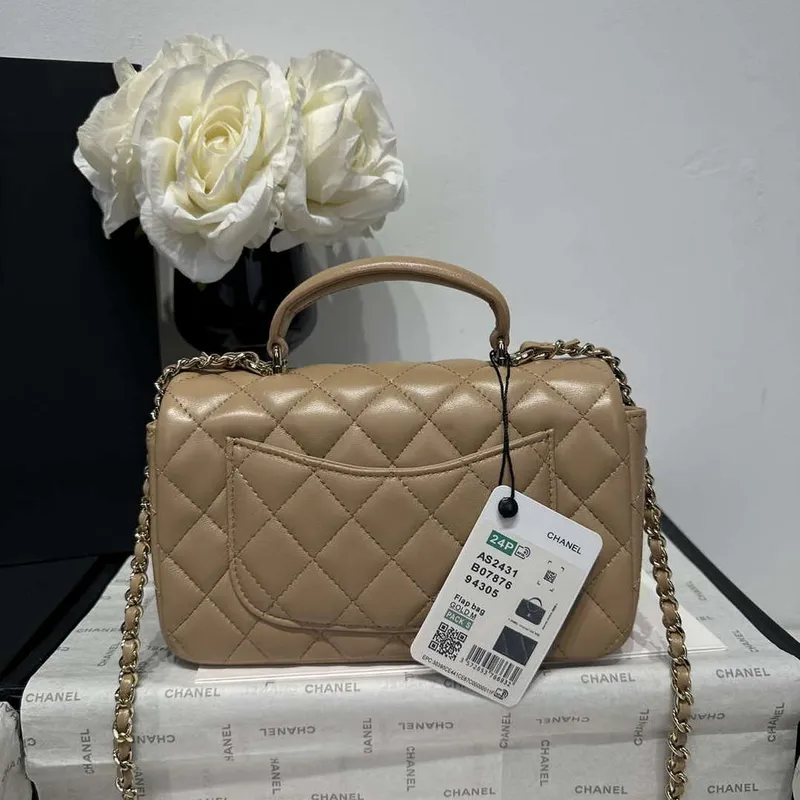 Chanel AS2431 Mini Classic Kabelka s Horním Uchem Jehněčí Kůže CC19019