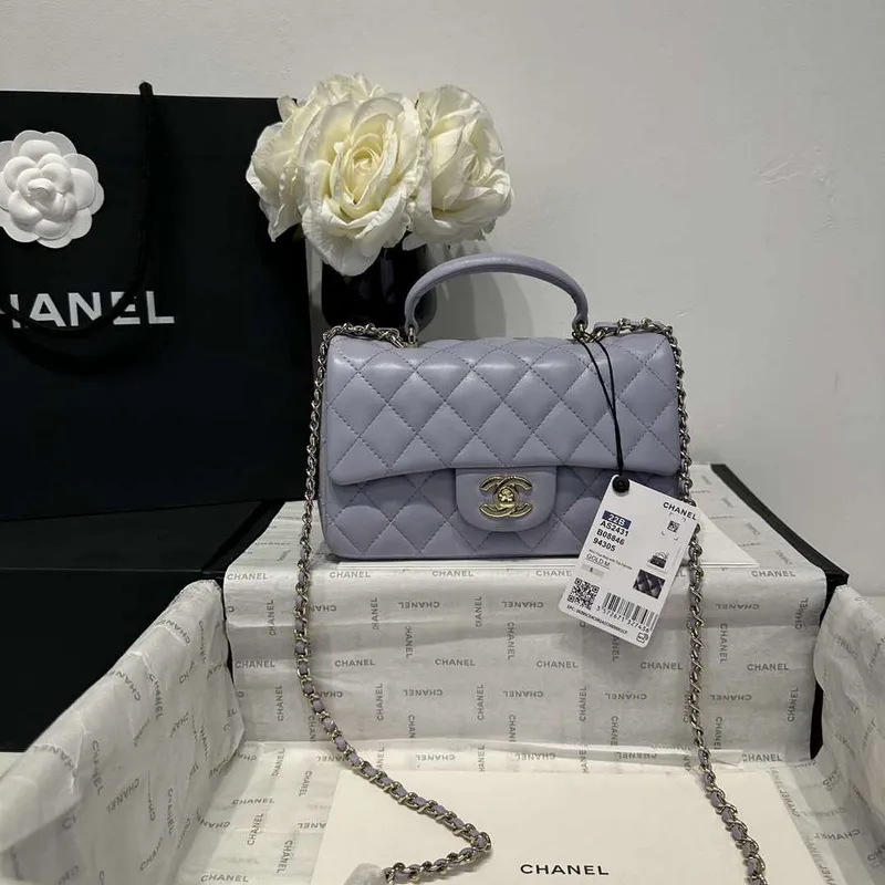 Chanel AS2431 Mini Classic Kabelka s Horním Uchem Jehněčí Kůže CC19018