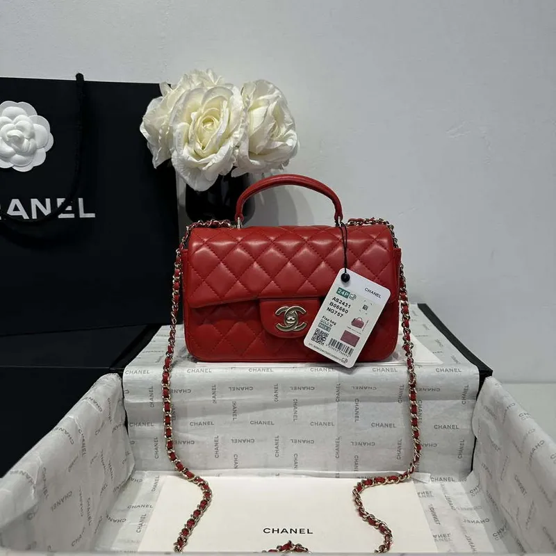 Chanel AS2431 Mini Classic Kabelka s Horním Uchem Jehněčí Kůže CC19014