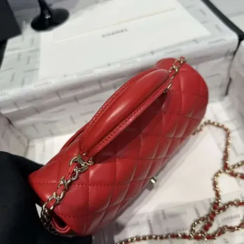 Chanel AS2431 Mini Classic Kabelka s Horním Uchem Jehněčí Kůže CC19014