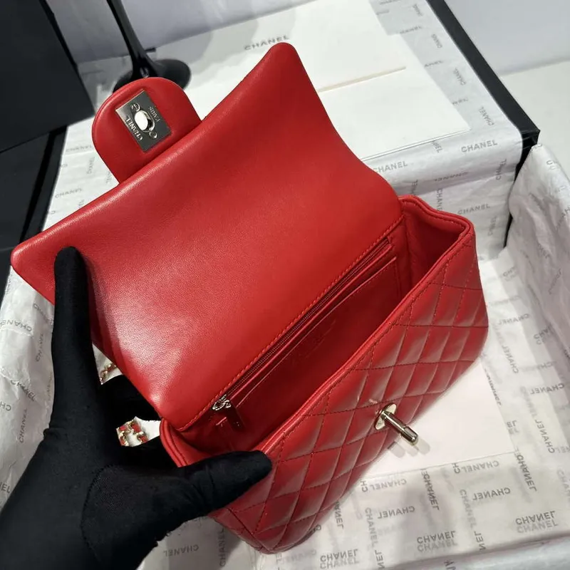 Chanel AS2431 Mini Classic Kabelka s Horním Uchem Jehněčí Kůže CC19014