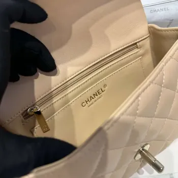 Chanel AS2431 Mini Classic Kabelka s Horním Uchem Jehněčí Kůže CC19013
