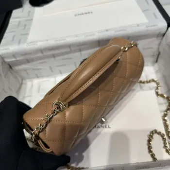 Chanel AS2431 Mini Classic Kabelka s Horním Uchem Jehněčí Kůže CC19012