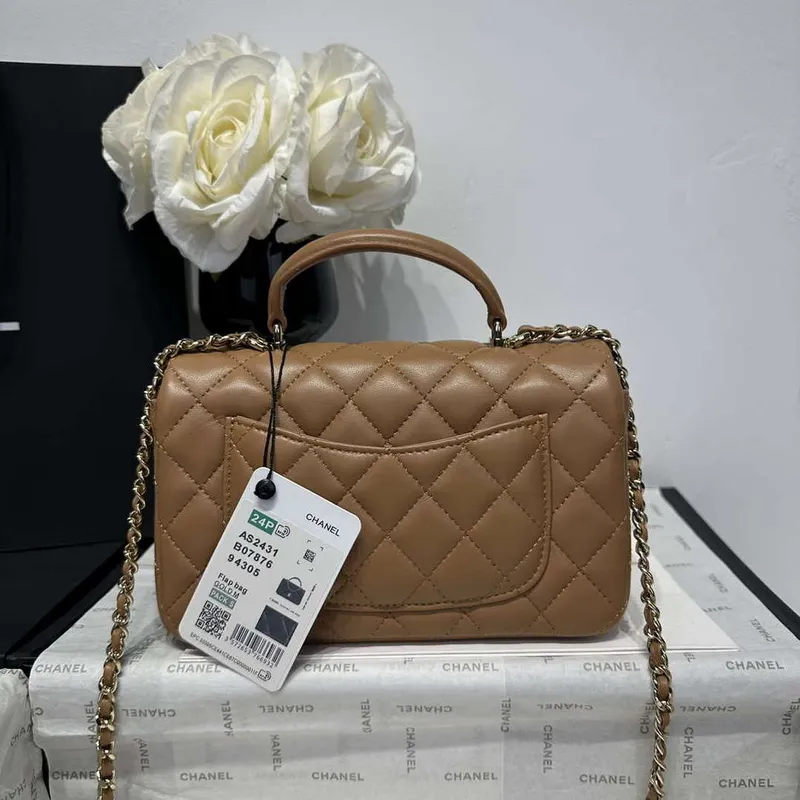 Chanel AS2431 Mini Classic Kabelka s Horním Uchem Jehněčí Kůže CC19012