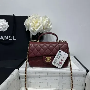 Chanel AS2431 Mini Classic Kabelka s Horním Uchem Jehněčí Kůže CC19011