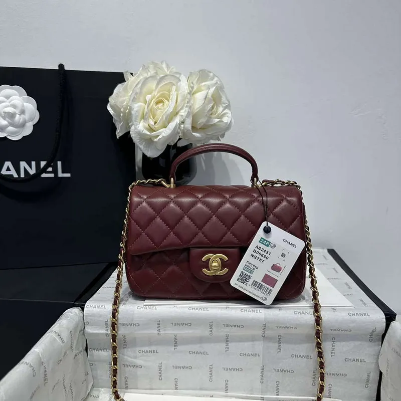 Chanel AS2431 Mini Classic Kabelka s Horním Uchem Jehněčí Kůže CC19011