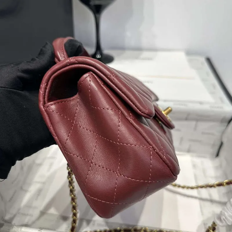 Chanel AS2431 Mini Classic Kabelka s Horním Uchem Jehněčí Kůže CC19011